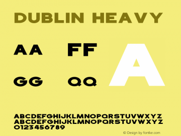 Dublin Heavy Version 1.000 Font Sample
