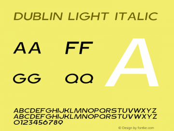 Dublin Light Italic Version 1.000图片样张