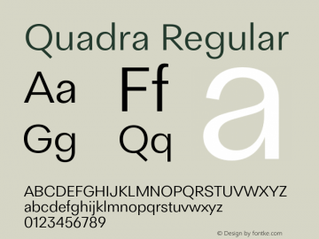 Quadra-Regular Version 1.000 Font Sample