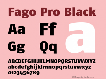 FagoPro-Black Version 7.504; 2007; Build 1020 Font Sample