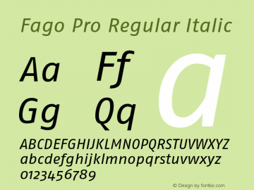FagoPro-Ita Version 7.504; 2007; Build 1020 Font Sample