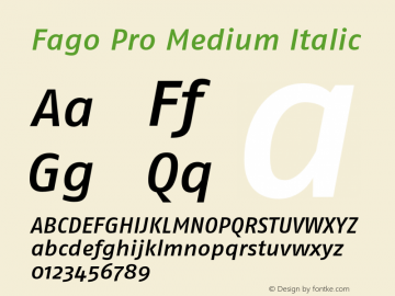 FagoPro-MediIta Version 7.504; 2007; Build 1020 Font Sample