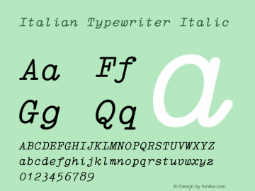 ItalianTypewriter-Italic Version: 1.015图片样张