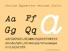 ItalianTypewriterUC-Italic Version: 1.015图片样张