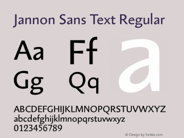 JannonSansText Version 001.000 Font Sample