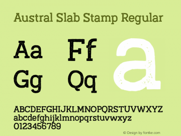 AustralSlabStamp-Regular Version 1.000 Font Sample