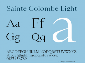 Sainte Colombe Light Version 1.001;PS 1.1;hotconv 1.0.88;makeotf.lib2.5.647800图片样张