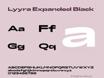 Lyyra Expanded Black Version 1.000 | w-rip DC20190605 Font Sample
