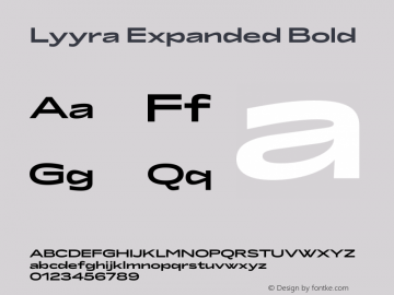 Lyyra Expanded Bold Version 1.000 | w-rip DC20190605 Font Sample