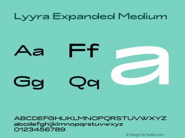 Lyyra Expanded Medium Version 1.000 | w-rip DC20190605 Font Sample