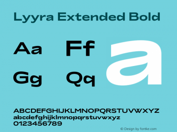 Lyyra Extended Bold Version 1.000 | w-rip DC20190605 Font Sample