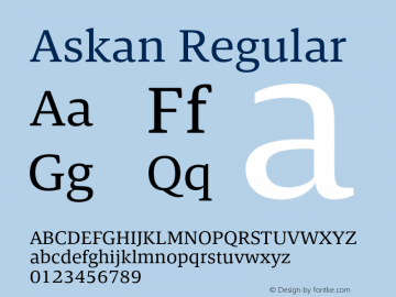 Askan Version 1.000 Font Sample