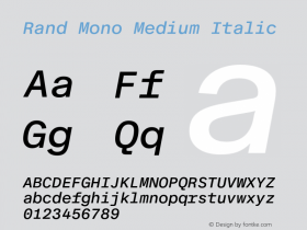 RandMono-MediumItalic Version 1.001图片样张