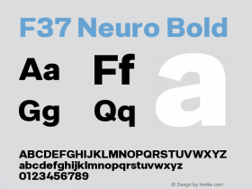 F37 Neuro Bold Version 1.000;hotconv 1.0.109;makeotfexe 2.5.65596 Font Sample