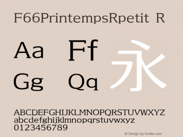 F66PrintempsRpetit Version 1.01 Font Sample