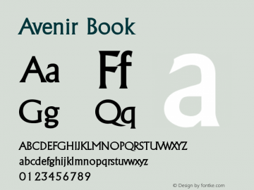 Avenir Book 8.0d5e3 Font Sample