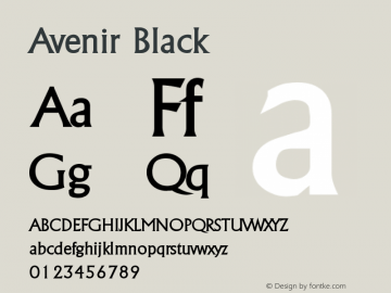 Avenir Black 8.0d5e3 Font Sample