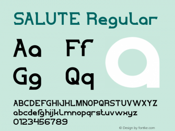 SALUTE Version 1.00;July 2, 2019;FontCreator 11.5.0.2430 64-bit图片样张