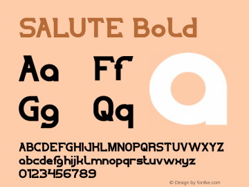 SALUTE Bold Version 1.00;July 2, 2019;FontCreator 11.5.0.2430 64-bit图片样张