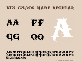 BTX-Chaos-Made Regular Version 1.000 Font Sample