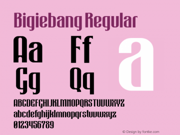 Bigiebang Version 1.00;November 17, 2019;FontCreator 11.5.0.2430 32-bit Font Sample