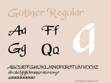 Gutiner Version 1.00;November 20, 2019;FontCreator 12.0.0.2522 32-bit Font Sample