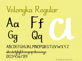 Velonyka Version 1.002;Fontself Maker 3.4.0 Font Sample