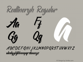 Redlineryh Version 1.00;November 11, 2019;FontCreator 11.5.0.2422 64-bit Font Sample