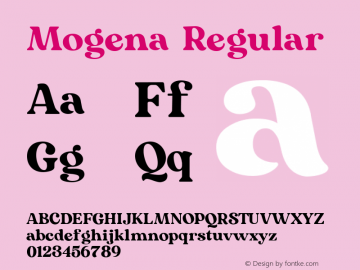 Mogena Version 1.000 Font Sample