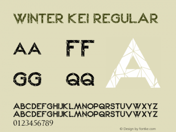 Winter Kei Version 1.00;December 1, 2019;FontCreator 12.0.0.2545 64-bit Font Sample