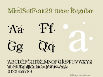 MindSetFont29 ttcon Regular Altsys Metamorphosis:10/27/94 Font Sample