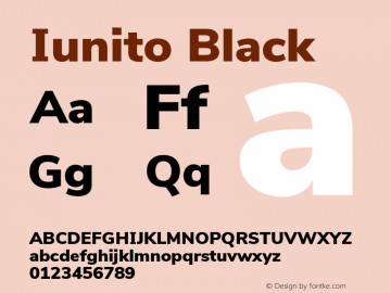 Iunito-Black Version 2.001;November 30, 2019;FontCreator 12.0.0.2547 64-bit; ttfautohint (v1.6) Font Sample