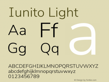 Iunito-Light Version 2.001;November 30, 2019;FontCreator 12.0.0.2547 64-bit; ttfautohint (v1.6) Font Sample