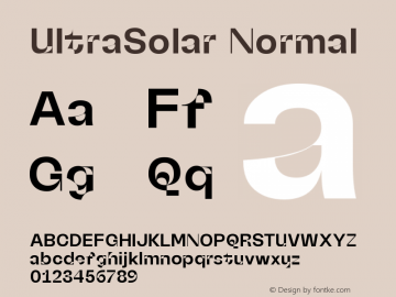 UltraSolar Normal Version 1.000;hotconv 1.0.109;makeotfexe 2.5.65596 Font Sample