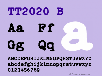 TT2020 Style B Version 0.1 Font Sample