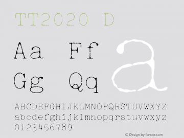 TT2020 Style D Version 0.1 Font Sample