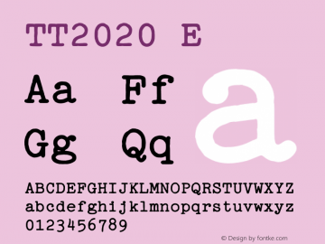 TT2020 Style E Version 00.1 Font Sample