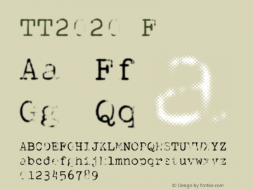 TT2020 Style F Version 00.1 Font Sample