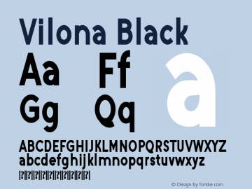 Vilona Black Version 1.00;December 1, 2019;FontCreator 11.5.0.2422 64-bit Font Sample