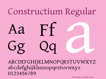 Constructium Version 1.13.2.3; 2013; OFL release Font Sample