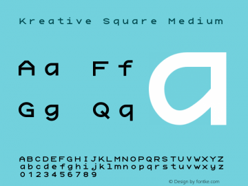 Kreative Square Version 2019.07.29 Font Sample