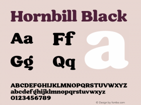 Hornbill-Black Version 1.000 Font Sample