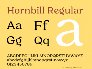 Hornbill-Regular Version 1.000图片样张