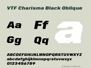 VTF Charisma Black Oblique Version 1.000;hotconv 1.0.109;makeotfexe 2.5.65596 Font Sample
