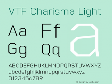 VTF Charisma Light Version 1.000;hotconv 1.0.109;makeotfexe 2.5.65596 Font Sample