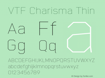 VTF Charisma Thin Version 1.000;hotconv 1.0.109;makeotfexe 2.5.65596 Font Sample