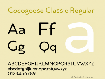 Cocogoose Classic Regular Version 1.000;PS 001.000;hotconv 1.0.88;makeotf.lib2.5.64775 Font Sample