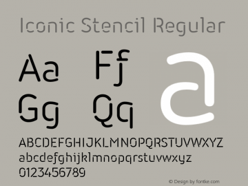 Iconic Stencil Regular Version 1.000;PS 001.000;hotconv 1.0.88;makeotf.lib2.5.64775图片样张