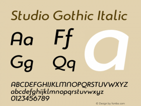 StudioGothic-Italic Version 1.000图片样张