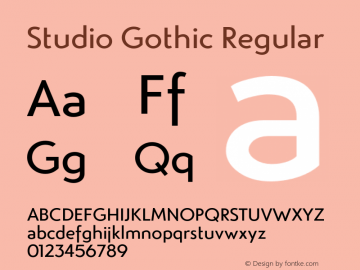 StudioGothic-Regular Version 1.000图片样张